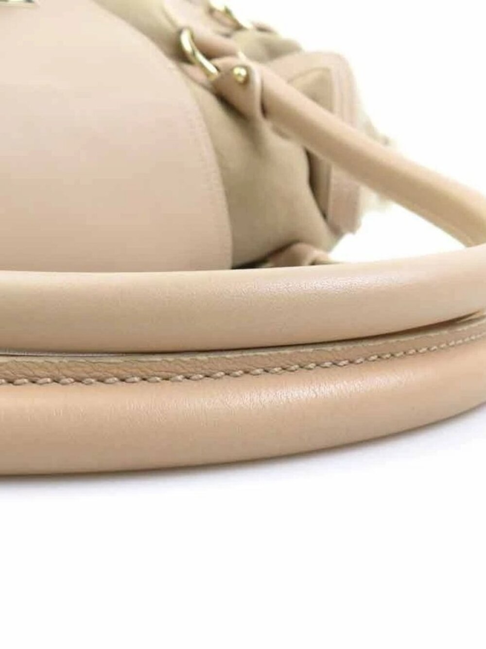 Auth Salvatore Ferragamo Shoulder Bag Beige/Pink Beige Mutton fur - Picture 5 of 16